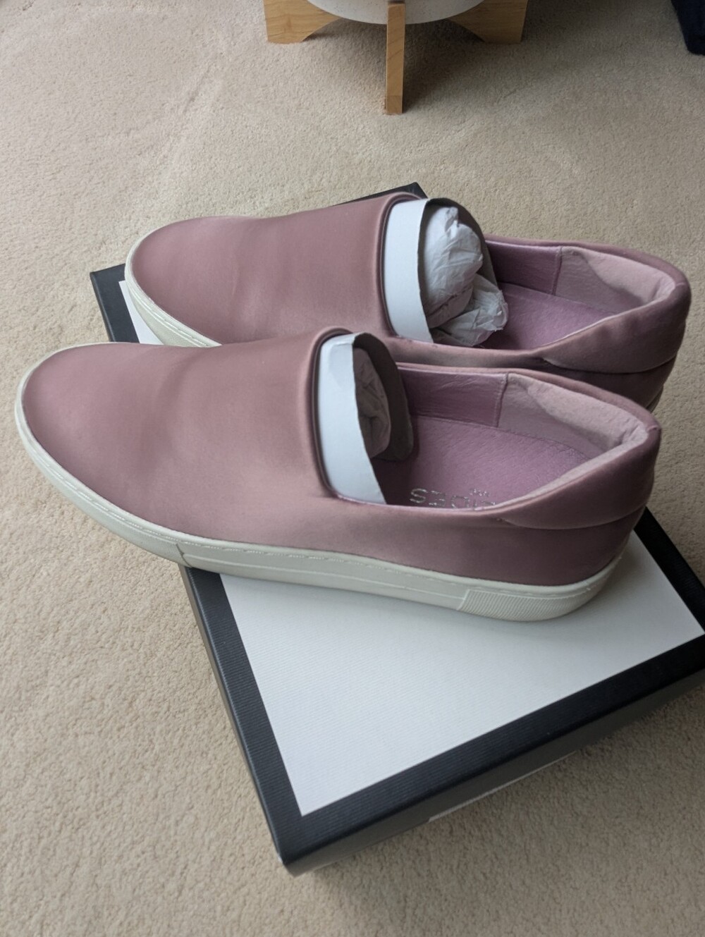 J/SLIDES NYC Mauve Satin Abba - size 6.5